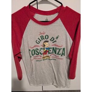 Disney Parks Epcot Italy Pavilion Pinocchio "Conscienza" Raglan T Shirt Size S